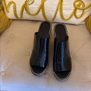 Karl Lagerfeld Black Mules with White Stitching